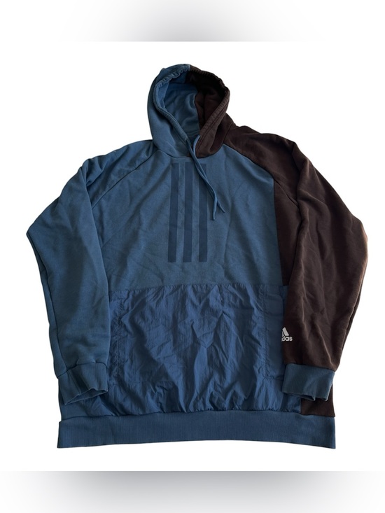 adidas Other - Adidas Primegreen Blue Brown Pullover Drawstring Hoodie Men’s XL Nylon Pocket
